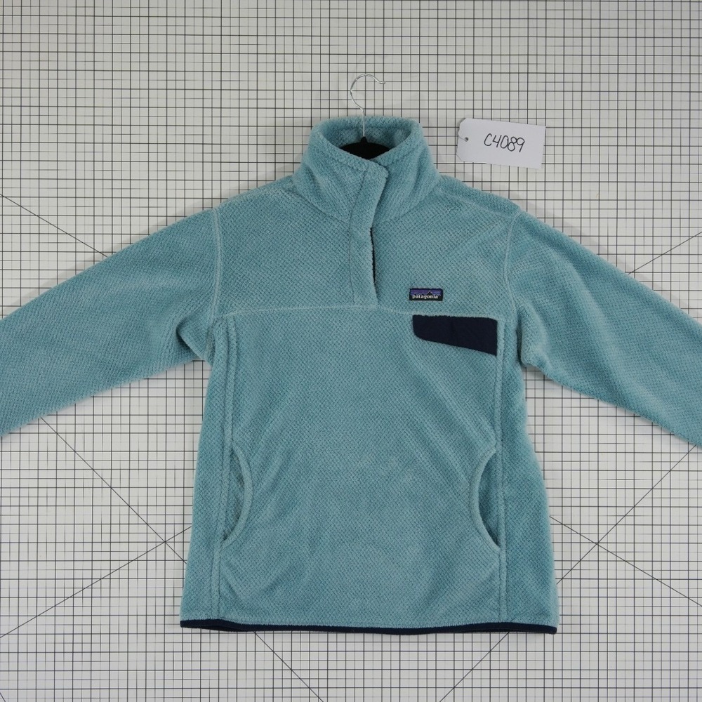 Patagonia Re Tool Pullover Fleece Top Sweater Women's Size Large Teal Blue Snap - Picture 8 of 8